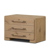 Simple and spacious, this oak nightstand has six drawers paired with aged bronze and wood hardware. Waterfall shaping and soft-close undermount glides give a smooth finish Amethyst Home provides interior design, new home construction design consulting, vintage area rugs, and lighting in the Miami metro area.