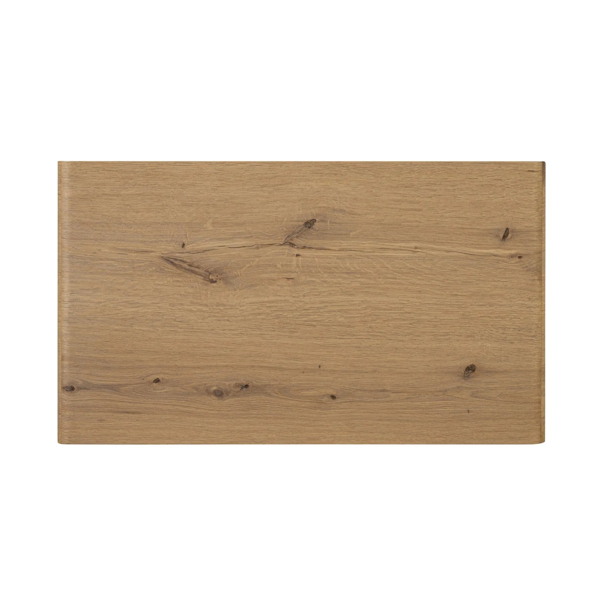 Simple and spacious, this oak nightstand has six drawers paired with aged bronze and wood hardware. Waterfall shaping and soft-close undermount glides give a smooth finish Amethyst Home provides interior design, new home construction design consulting, vintage area rugs, and lighting in the Newport Beach metro area.