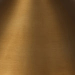 An antique brass iron dome is polished and finished with a perforated edge all around to bring a dose of industrial styling to this midcentury-inspired table lamp Amethyst Home provides interior design, new home construction design consulting, vintage area rugs, and lighting in the Miami metro area.