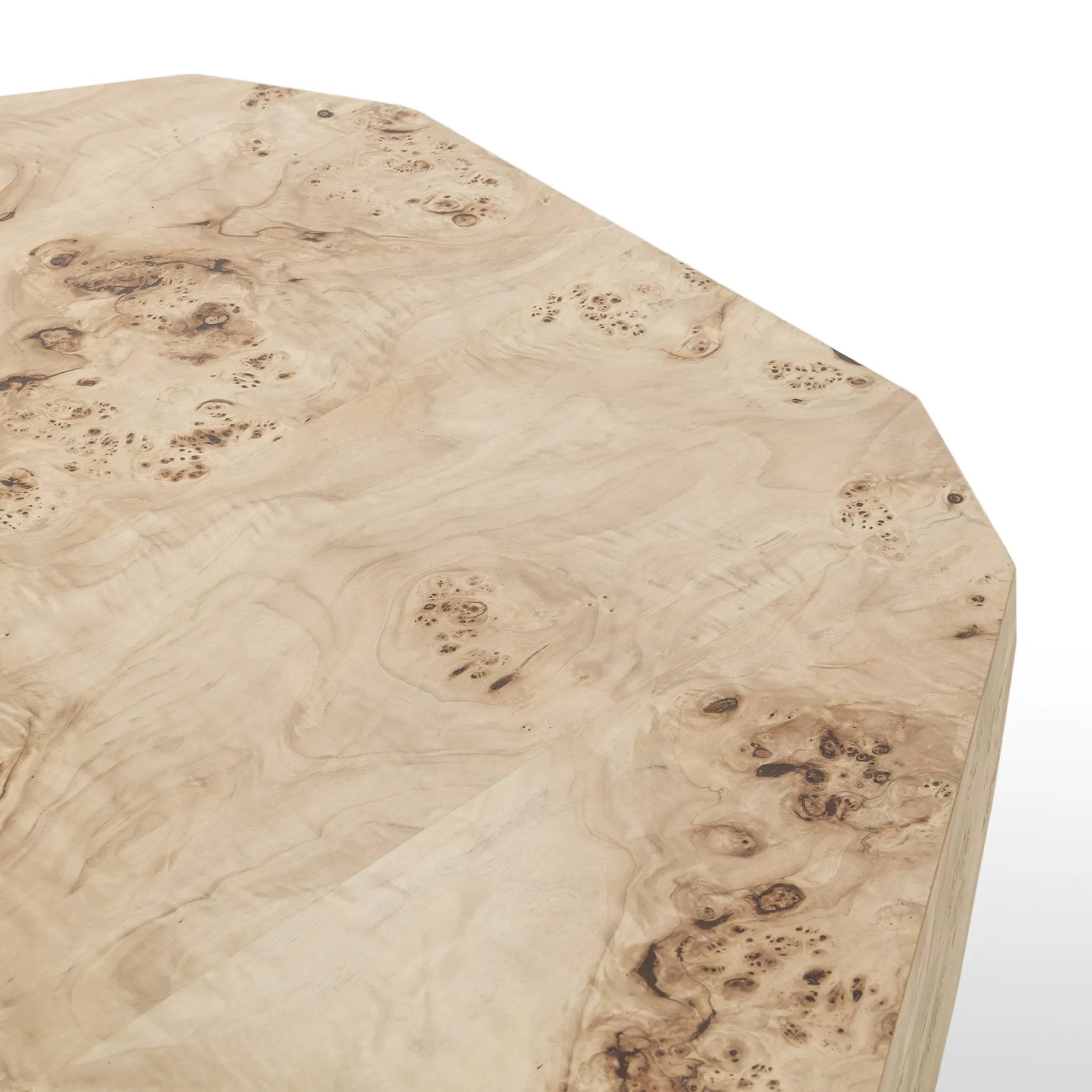 Featuring Elena Light Burl Coffee Table by Four Hands at Amethyst Home. Light poplar burl crafts an organic-looking shape, bringing a sense of moment to this design-forward coffee table. An understated plinth base finishes the look while adding intriguing balance of scale.Overall Dimensions: 45.50"w x 39.50"d x 16.00"hWeight : 80.91 lbsMaterials: Poplar Burl . Amethyst Home provides interior design, new home construction design consulting, vintage area rugs, and lighting in the Houston metro area.