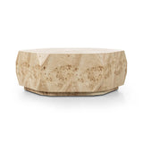 Featuring Elena Light Burl Coffee Table by Four Hands at Amethyst Home. Light poplar burl crafts an organic-looking shape, bringing a sense of moment to this design-forward coffee table. An understated plinth base finishes the look while adding intriguing balance of scale.Overall Dimensions: 45.50"w x 39.50"d x 16.00"hWeight : 80.91 lbsMaterials: Poplar Burl . Amethyst Home provides interior design, new home construction design consulting, vintage area rugs, and lighting in the Seattle metro area.