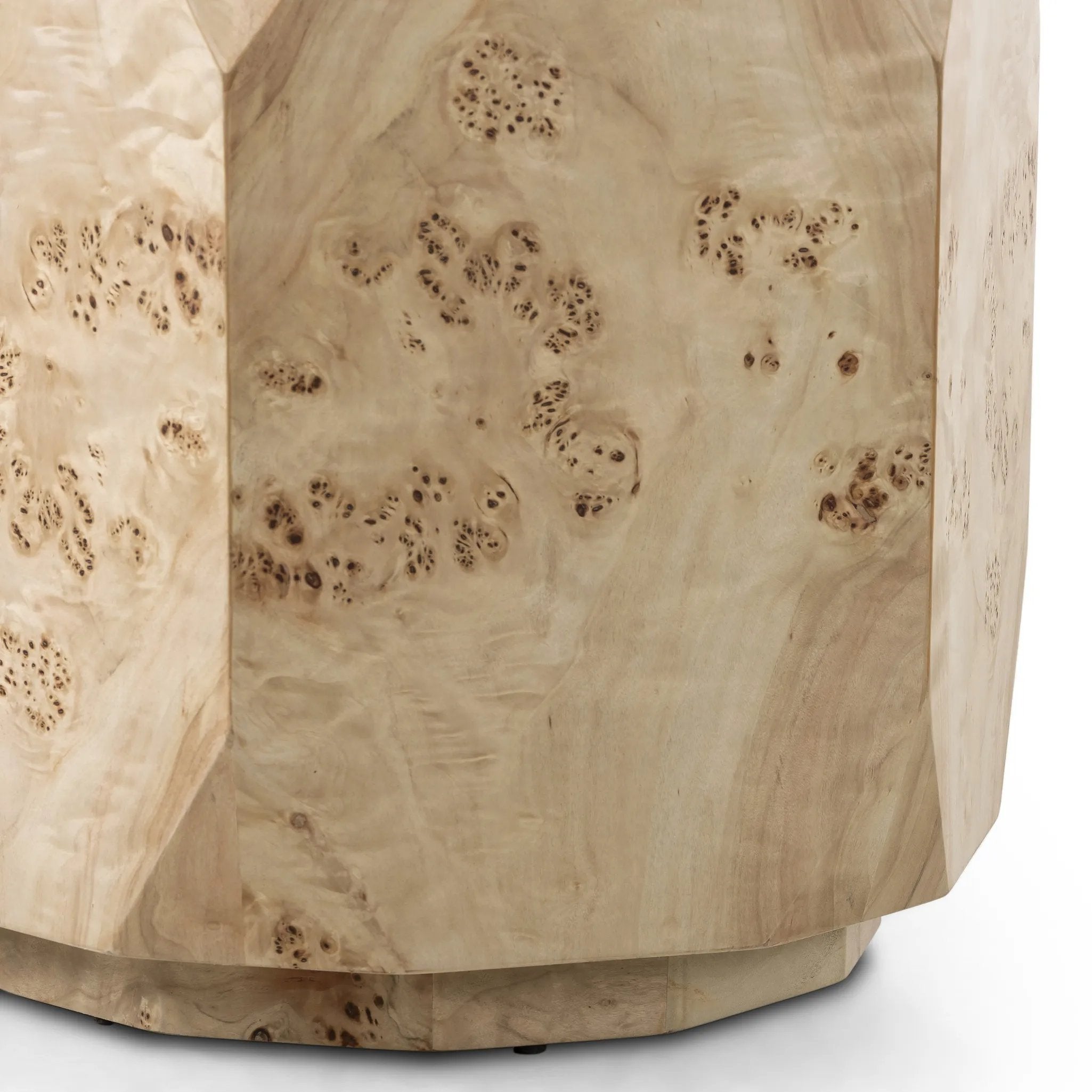 Featuring Elena Light Burl End Table by Four Hands at Amethyst Home. Light poplar burl crafts an organic-looking shape, bringing a sense of moment to this design-forward end table. An understated plinth base finishes the look while adding intriguing balance of scale.Overall Dimensions: 21.75"w x 18.75"d x 19.00"hWeight : 29.10 lbsMaterials: Poplar Burl Veneer. Amethyst Home provides interior design, new home construction design consulting, vintage area rugs, and lighting in the Houston metro area.