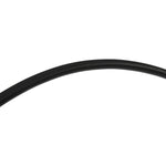 A dramatically curved silhouette and tripod base of matte black metal pair with a flax linen shade for this floor lamp's shapely, minimalist feel Amethyst Home provides interior design, new home construction design consulting, vintage area rugs, and lighting in the Los Angeles metro area.