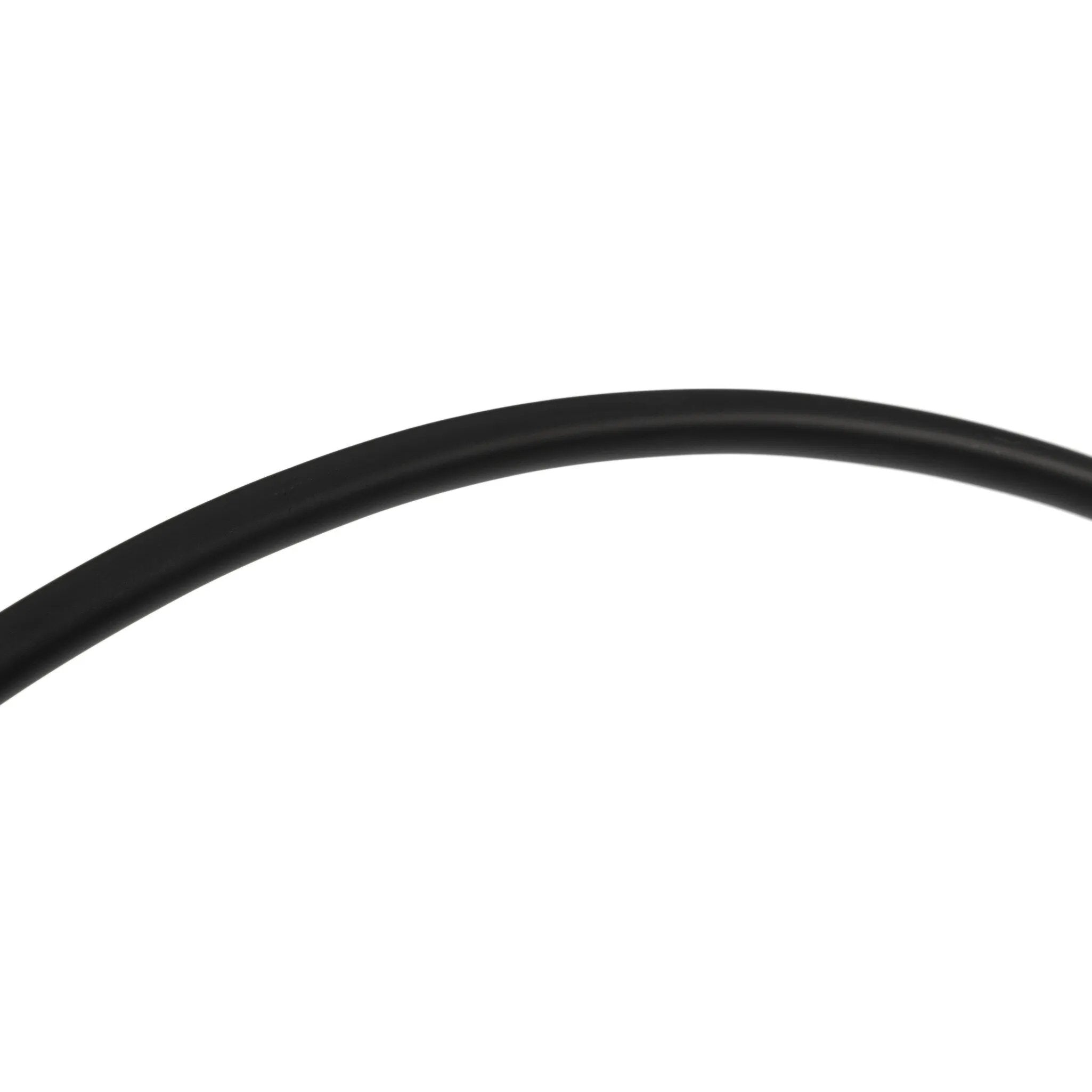 A dramatically curved silhouette and tripod base of matte black metal pair with a flax linen shade for this floor lamp's shapely, minimalist feel Amethyst Home provides interior design, new home construction design consulting, vintage area rugs, and lighting in the Los Angeles metro area.