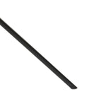 A dramatically curved silhouette and tripod base of matte black metal pair with a flax linen shade for this floor lamp's shapely, minimalist feel Amethyst Home provides interior design, new home construction design consulting, vintage area rugs, and lighting in the Tampa metro area.