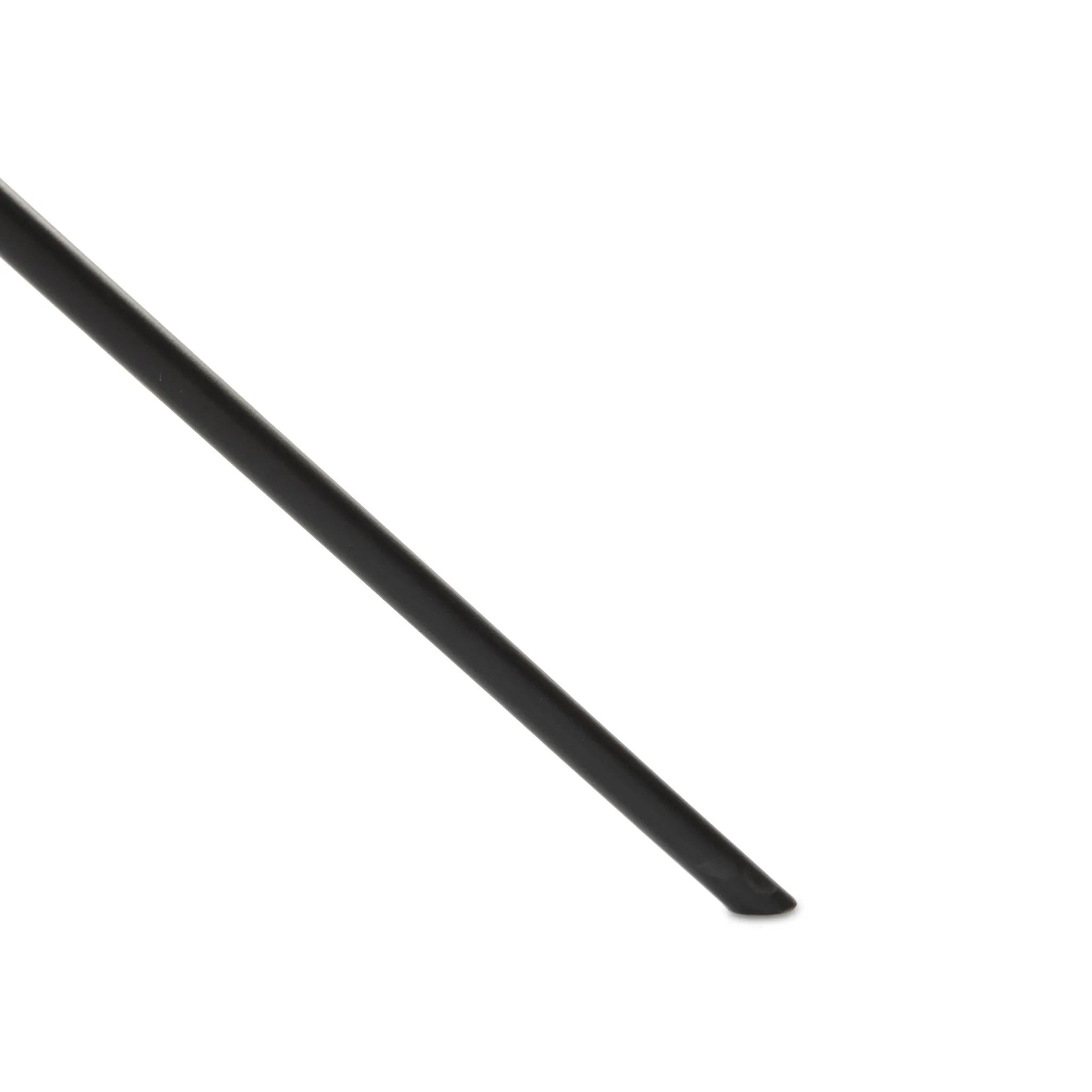 A dramatically curved silhouette and tripod base of matte black metal pair with a flax linen shade for this floor lamp's shapely, minimalist feel Amethyst Home provides interior design, new home construction design consulting, vintage area rugs, and lighting in the Tampa metro area.