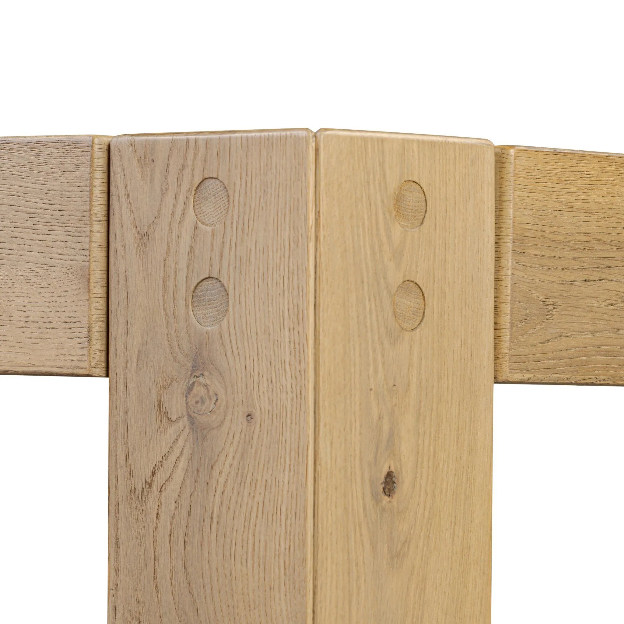 Built from thick-cut oak and veneers with an aged smoked finish, this farmhouse-inspired dining table features chunky squared legs. Seats eight comfortably Amethyst Home provides interior design, new home construction design consulting, vintage area rugs, and lighting in the Laguna Beach metro area.