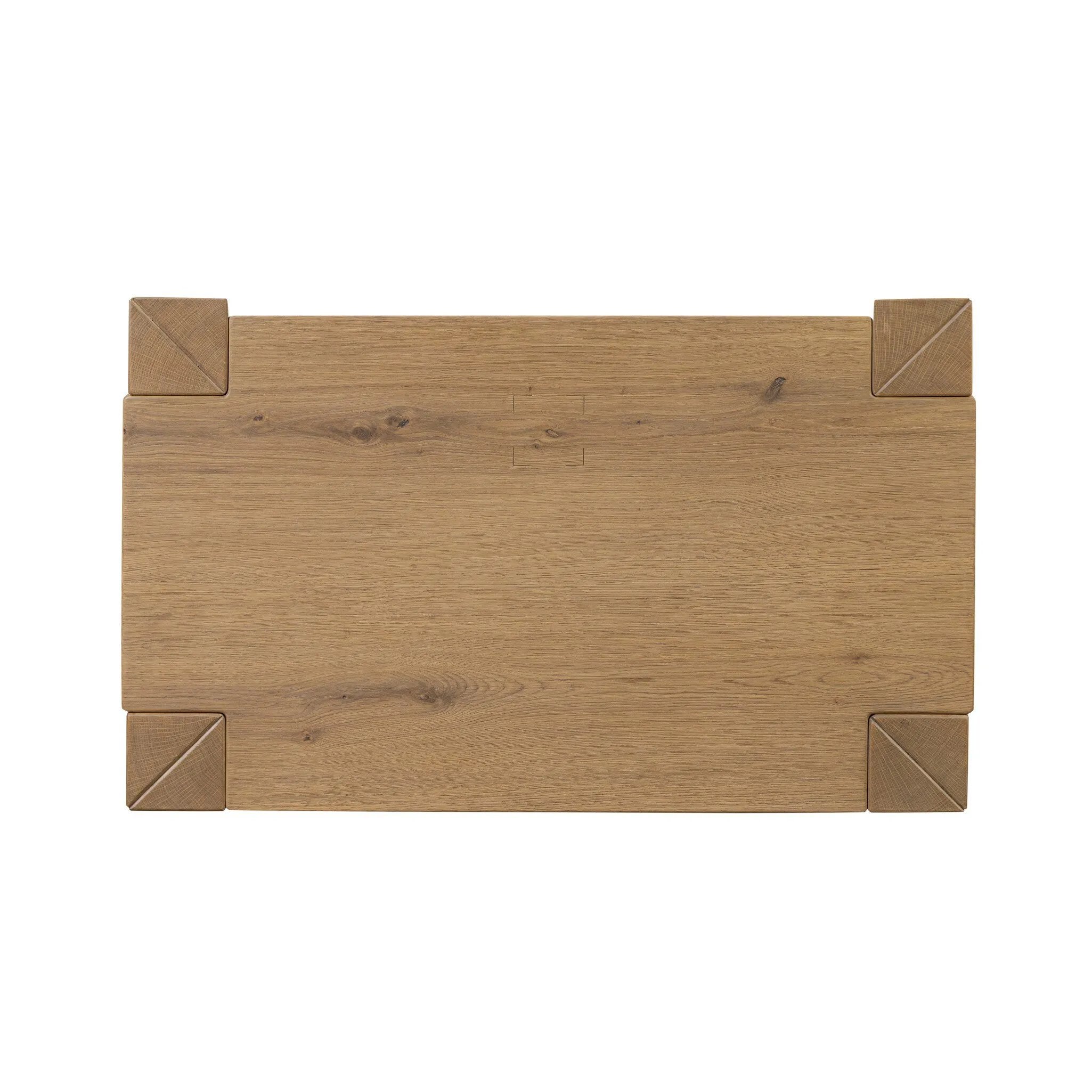 Built from thick-cut oak and veneers with an aged smoked finish, this farmhouse-inspired nightstand features softened edges, fastening details, integrated wood hardware and soft-close drawer glides for quality construction Amethyst Home provides interior design, new home construction design consulting, vintage area rugs, and lighting in the Los Angeles metro area.