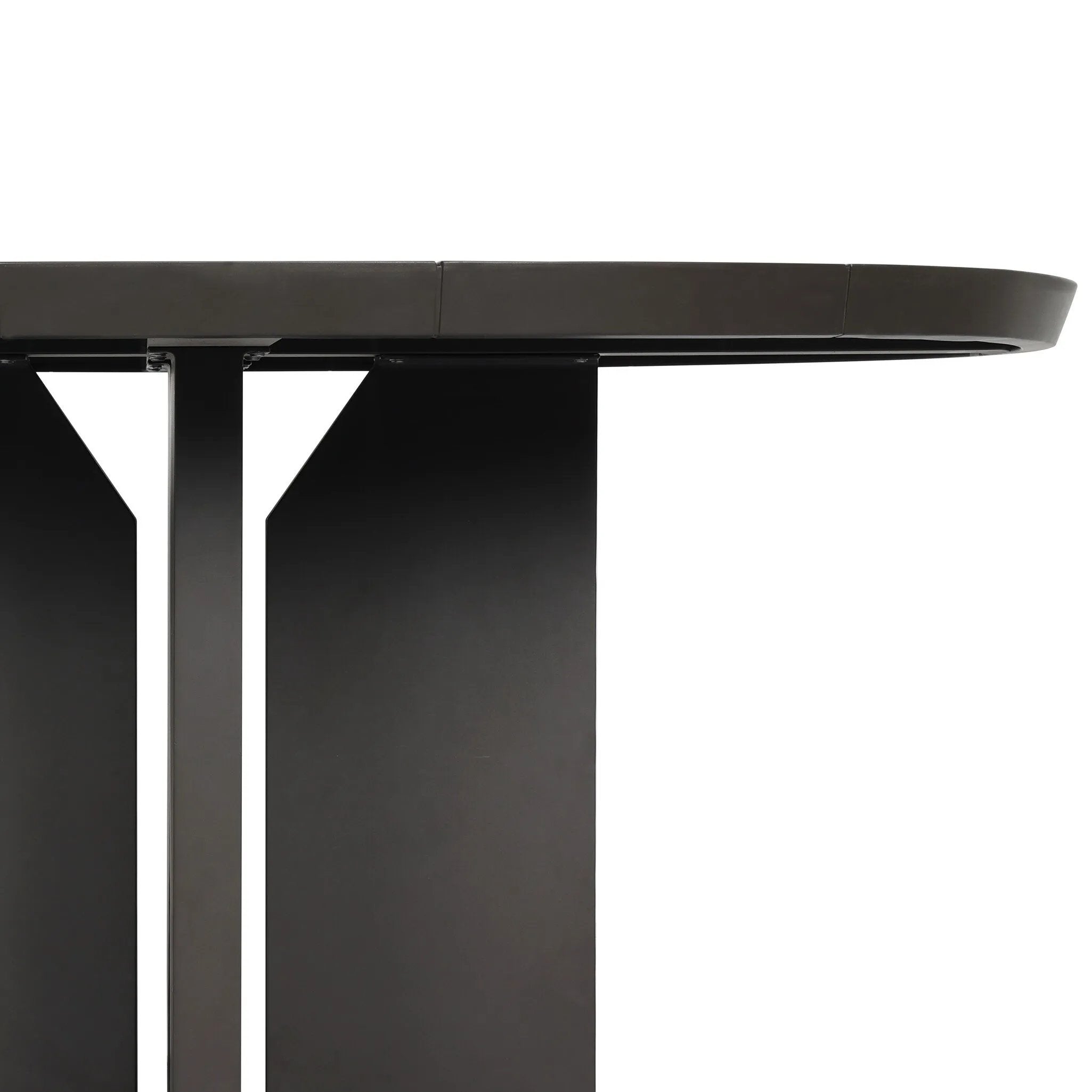 Inspired by minimalist Nordic design, a dark bronze dining table has a base of four plinth legs for a simple but impactful detail. Cover or store inside during inclement weather and when not in use.As lovers of wabi sabi style at Amethyst, we love the designer inspired Ernest Outdoor Metal Dining Table-60" - Bronze. Amethyst Home provides interior design, new home construction design consulting, vintage area rugs, and lighting in the Dallas metro area.