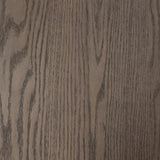 Inspired by minimalist Nordic design, a grey-finished oak dining table has a base of four plinth legs for a simple but impactful detail Amethyst Home provides interior design, new home construction design consulting, vintage area rugs, and lighting in the Salt Lake City metro area.