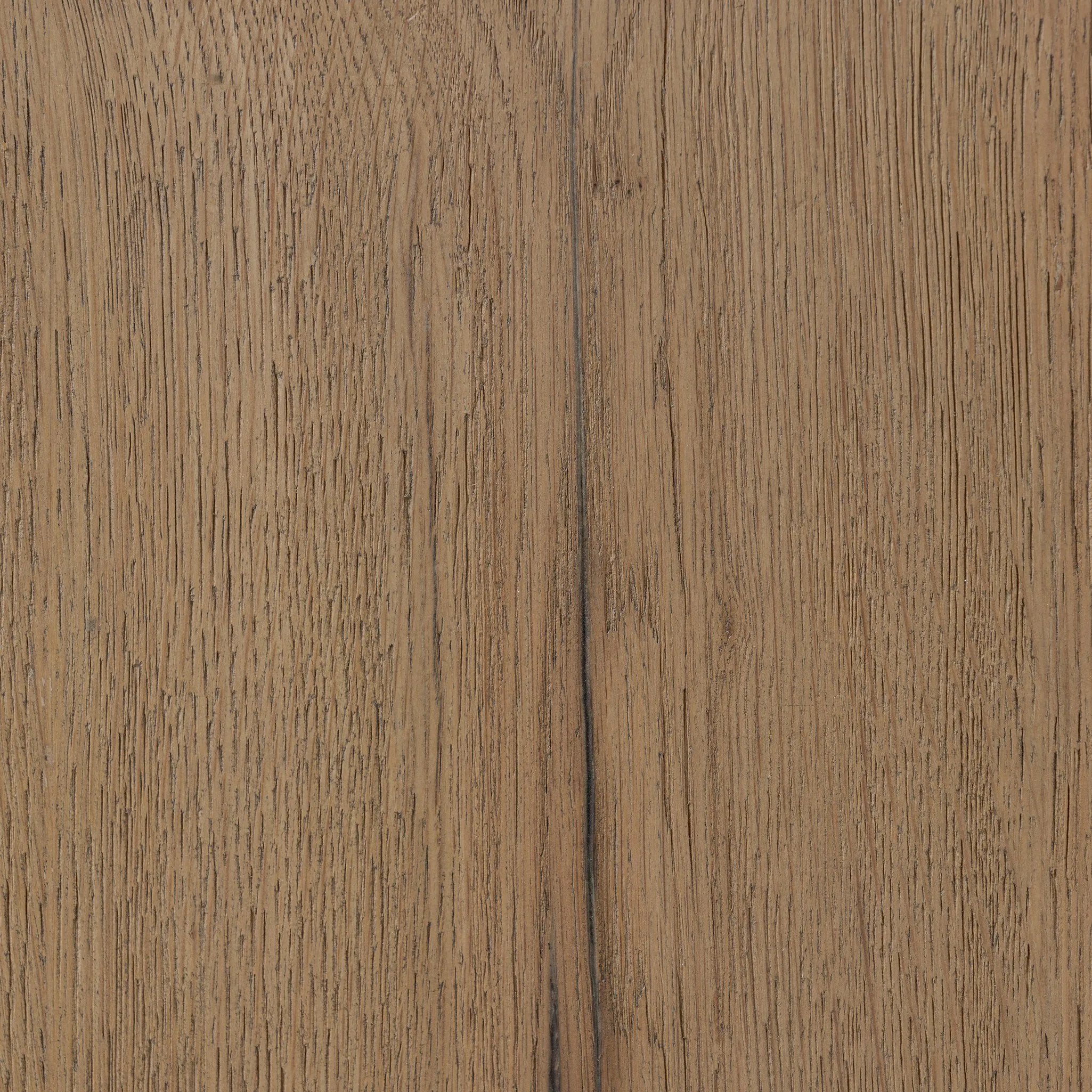 Top-grain leather and worn, solid oak fuse for a substantial, streamlined bench inspired by Nordic Minimalism Amethyst Home provides interior design, new home construction design consulting, vintage area rugs, and lighting in the Laguna Beach metro area.