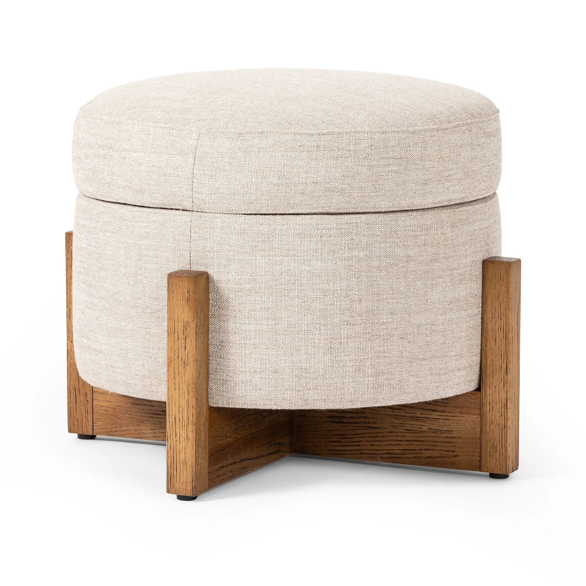Featuring Esben Alcala Wheat Storage Ottoman by Four Hands at Amethyst Home. 25"Overall Dimensions: 25.00"w x 25.00"d x 20.00"hWeight: 32.63 lbs39"Overall Dimensions: 39.00"w x 39.00"d x 17.50"hWeight: 58.86 lbsMaterials: 70% Polyester, 20% Viscose (Rayon), 10% Flax/Linen, Solid Oak, 100% Polyester. Amethyst Home provides interior design, new home construction design consulting, vintage area rugs, and lighting in the Dallas metro area.