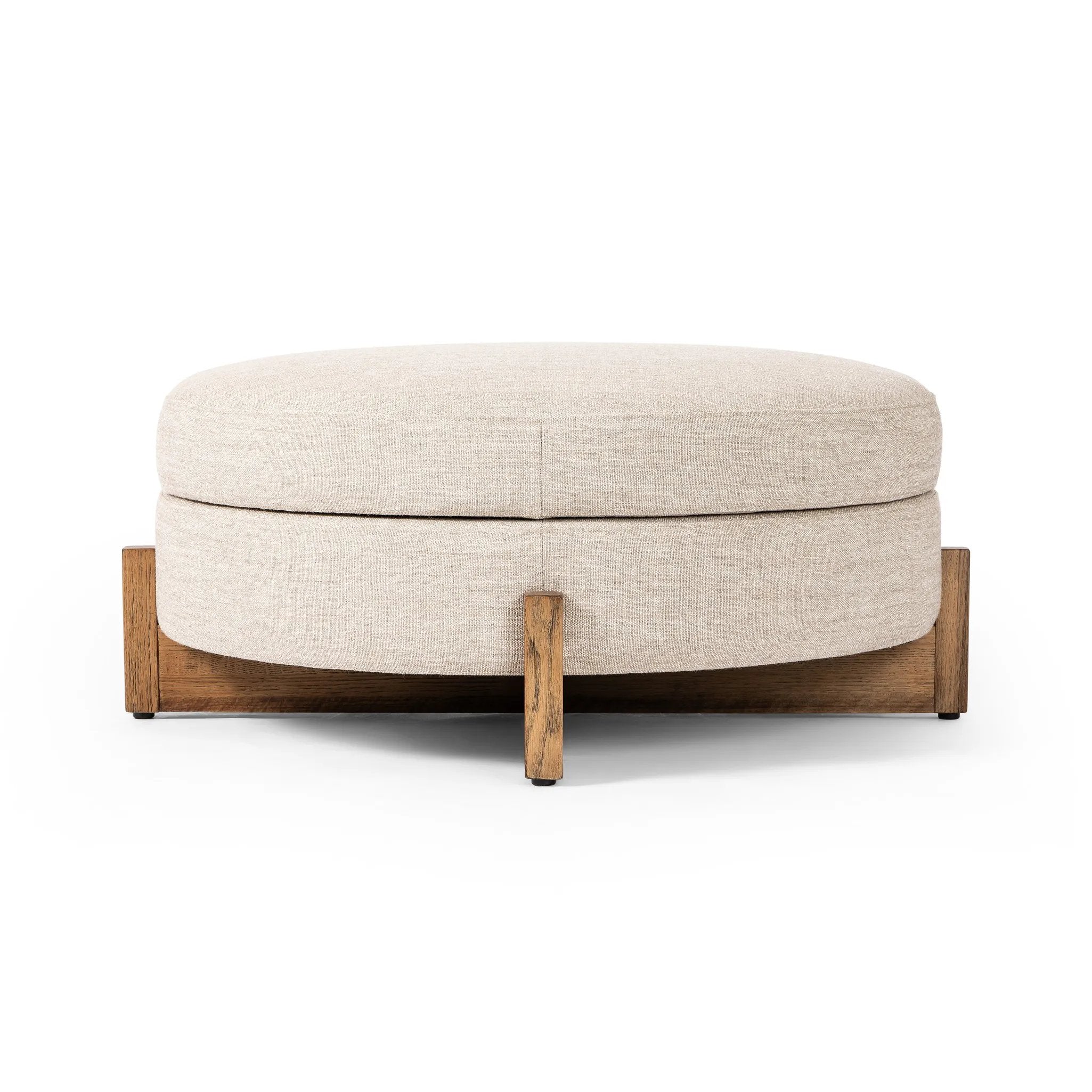 Featuring Esben Alcala Wheat Storage Ottoman by Four Hands at Amethyst Home. 25"Overall Dimensions: 25.00"w x 25.00"d x 20.00"hWeight: 32.63 lbs39"Overall Dimensions: 39.00"w x 39.00"d x 17.50"hWeight: 58.86 lbsMaterials: 70% Polyester, 20% Viscose (Rayon), 10% Flax/Linen, Solid Oak, 100% Polyester. Amethyst Home provides interior design, new home construction design consulting, vintage area rugs, and lighting in the Winter Garden metro area.