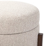 Featuring Esben Sattley Fog Storage Ottoman by Four Hands at Amethyst Home. Get extra storage and an extra spot for lounging or propped feet in one. This coffee table-sized storage ottoman features a loose top to store extra blankets and more. Upholstered in a textural boucle-like performance fabric, perfect for everyday messes. Finished with an X-frame p. Amethyst Home provides interior design, new home construction design consulting, vintage area rugs, and lighting in the Los Angeles metro area.