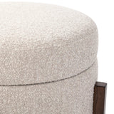 Featuring Esben Sattley Fog Storage Ottoman by Four Hands at Amethyst Home. Get extra storage and an extra spot for lounging or propped feet in one. This coffee table-sized storage ottoman features a loose top to store extra blankets and more. Upholstered in a textural boucle-like performance fabric, perfect for everyday messes. Finished with an X-frame p. Amethyst Home provides interior design, new home construction design consulting, vintage area rugs, and lighting in the Los Angeles metro area.
