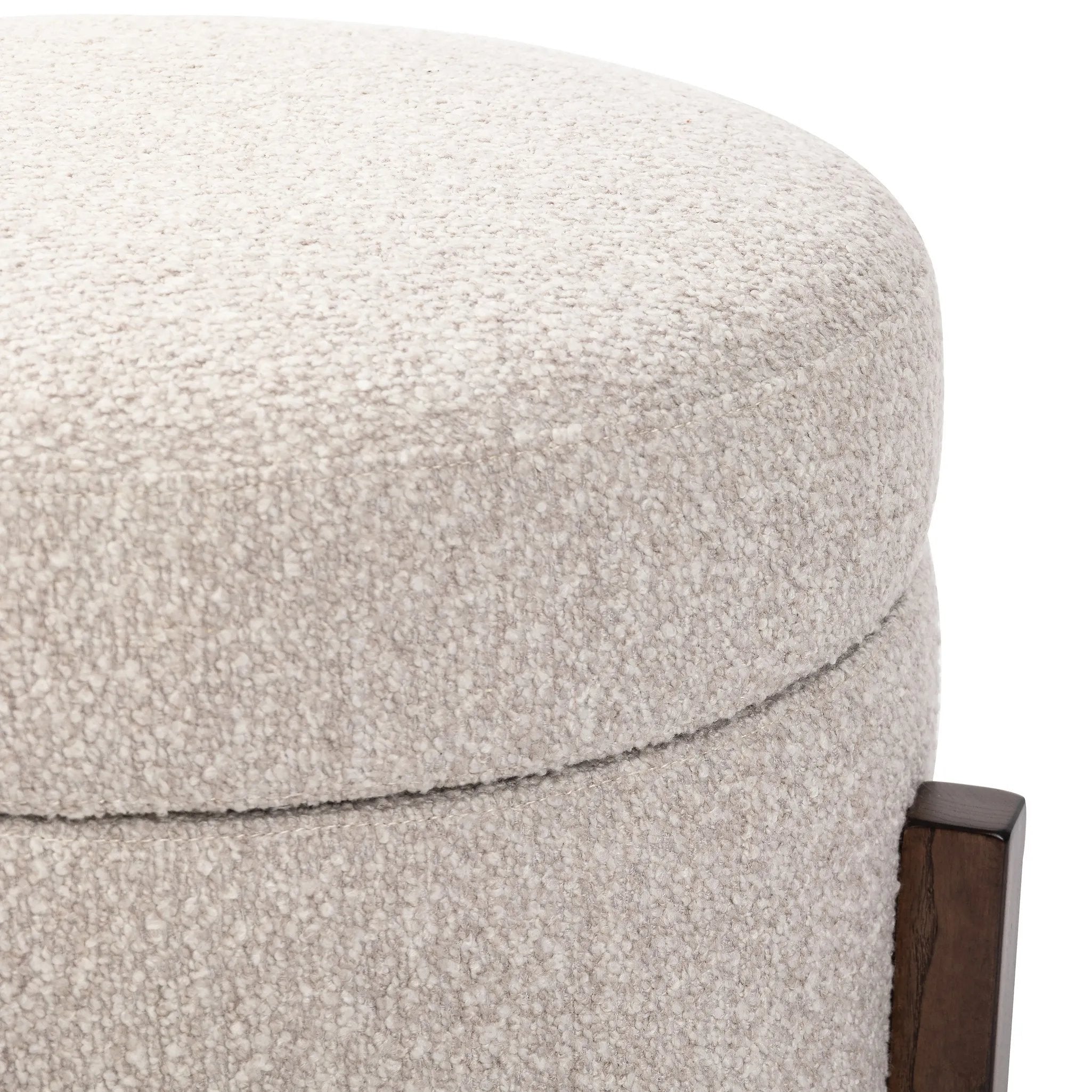 Featuring Esben Sattley Fog Storage Ottoman by Four Hands at Amethyst Home. Get extra storage and an extra spot for lounging or propped feet in one. This coffee table-sized storage ottoman features a loose top to store extra blankets and more. Upholstered in a textural boucle-like performance fabric, perfect for everyday messes. Finished with an X-frame p. Amethyst Home provides interior design, new home construction design consulting, vintage area rugs, and lighting in the Los Angeles metro area.