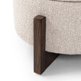 Featuring Esben Sattley Fog Storage Ottoman by Four Hands at Amethyst Home. Get extra storage and an extra spot for lounging or propped feet in one. This coffee table-sized storage ottoman features a loose top to store extra blankets and more. Upholstered in a textural boucle-like performance fabric, perfect for everyday messes. Finished with an X-frame para. Amethyst Home provides interior design, new home construction design consulting, vintage area rugs, and lighting in the Portland metro area.