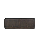 A carved geometric pattern adds a layer of visual depth to this vintage brown-finished mango media console. Rounded edges and a recessed top surface complete the look. Rear cutouts for cord management.As lovers of natural design at Amethyst, we love the optimistic inspired Essie Media Console - Vintage Brown. Amethyst Home provides interior design, new home construction design consulting, vintage area rugs, and lighting in the Seattle metro area.