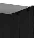 Featuring Etro Black Wash Poplar Media Console by Four Hands at Amethyst Home. Inspired by retro European design, a character-rich media console is made from black-finished poplar, with mortise and tenon joinery spanning its sides. Door pulls of top-grain leather add a textural finishing touch, while three rear cutouts keep cords out of sight.Overall Dimension. Amethyst Home provides interior design, new home construction design consulting, vintage area rugs, and lighting in the Austin metro area.