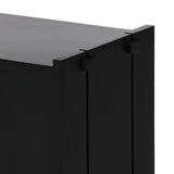 Featuring Etro Black Wash Poplar Media Console by Four Hands at Amethyst Home. Inspired by retro European design, a character-rich media console is made from black-finished poplar, with mortise and tenon joinery spanning its sides. Door pulls of top-grain leather add a textural finishing touch, while three rear cutouts keep cords out of sight.Overall Dimension. Amethyst Home provides interior design, new home construction design consulting, vintage area rugs, and lighting in the Austin metro area.