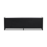 Featuring Etro Black Wash Poplar Media Console by Four Hands at Amethyst Home. Inspired by retro European design, a character-rich media console is made from black-finished poplar, with mortise and tenon joinery spanning its sides. Door pulls of top-grain leather add a textural finishing touch, while three rear cutouts keep cords out of sight.Overall Dimensi. Amethyst Home provides interior design, new home construction design consulting, vintage area rugs, and lighting in the Monterey metro area.