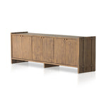 Featuring Etro Tawny Pine Media Console by Four Hands at Amethyst Home. Inspired by retro European design, a character-rich media console is made from solid pine, with mortise and tenon joinery spanning its sides. Door pulls of top-grain leather add a textural finishing touch, while three rear cutouts keep cords out of sight.Overall Dimensions: 78.00"w x 18.. Amethyst Home provides interior design, new home construction design consulting, vintage area rugs, and lighting in the Portland metro area.