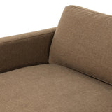 Classic goes contemporary. A brown-finished parawood base supports low, deep seating of high-performance fabric, with track arms for a clean touch.As fans of clean design at Amethyst, we love the warm modern inspired Everly Sofa - Antwerp Cafe. This item pairs well with other brands such as Four Hands and is perfect for minimalist homes Amethyst Home provides interior design, new home construction design consulting, vintage area rugs, and lighting in the Des Moines metro area.
