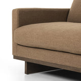 Classic goes contemporary. A brown-finished parawood base supports low, deep seating of high-performance fabric, with track arms for a clean touch.As fans of clean design at Amethyst, we love the warm modern inspired Everly Sofa - Antwerp Cafe. This item pairs well with other brands such as Four Hands and is perfect for minimalist homes Amethyst Home provides interior design, new home construction design consulting, vintage area rugs, and lighting in the Omaha metro area.