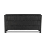 Black oak, organic carving and cylinder legs fuse for a primitive look, while wood's varying grain colors add unique character to each piece Amethyst Home provides interior design, new home construction design consulting, vintage area rugs, and lighting in the Tampa metro area.