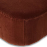 Casual and sculpted, velvety auburn fabric and a pill-shaped chaise take this lounger to the next level Amethyst Home provides interior design, new home construction design consulting, vintage area rugs, and lighting in the Miami metro area.