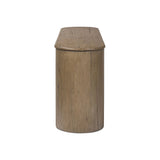 Featuring Farrow Drifted Oak Veneer Console Table by Four Hands at Amethyst Home. A simple pill-shaped console table, refreshed with intriguing design details. Made from warm, light-finished oak, open lower shelving creates endless storage and styling options for your living or media room. Three drawers bring even more storage, while bullnose and relief detai. Amethyst Home provides interior design, new home construction design consulting, vintage area rugs, and lighting in the Houston metro area.