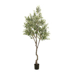 Dense foliage and high-quality construction shape the branches and leaves of this faux fruitless olive tree, for a realistic look that's designed for easy living. Ships in a black plastic liner pot. For indoor use only Amethyst Home provides interior design, new home construction design consulting, vintage area rugs, and lighting in the Scottsdale metro area.
