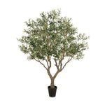 Dense foliage and high-quality construction shape the branches and leaves of this faux fruitless olive tree, for a realistic look that's designed for easy living. Ships in a black plastic liner pot. For indoor use only Amethyst Home provides interior design, new home construction design consulting, vintage area rugs, and lighting in the Charlotte metro area.