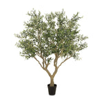 Dense foliage and high-quality construction shape the branches and leaves of this faux fruitless olive tree, for a realistic look that's designed for easy living. Ships in a black plastic liner pot. For indoor use only Amethyst Home provides interior design, new home construction design consulting, vintage area rugs, and lighting in the Scottsdale metro area.
