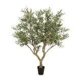 Dense foliage and high-quality construction shape the branches and leaves of this faux fruitless olive tree, for a realistic look that's designed for easy living. Ships in a black plastic liner pot. For indoor use only Amethyst Home provides interior design, new home construction design consulting, vintage area rugs, and lighting in the Scottsdale metro area.