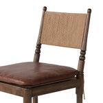 Classic meets current. Simplified turn shaping meets subtly curved legs to elevate a clean, traditional frame of walnut-finished solid ash. A brown top-grain leather cushion complements a back rest of textural paper cord. A design collaboration by Amber Lewis and Four Hands. Amethyst Home provides interior design, new home construction design consulting, vintage area rugs, and lighting in the Calabasas metro area.