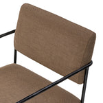 A simple yet timeless dining look, prime for the head of the table. Hammered iron frames a squared seat and bolster back upholstered in high-performance fabric. Free of PFAS, soft and easy to clean, Crypton® performance fabric is specially engineered for protection against stains, moisture and odor Amethyst Home provides interior design, new home construction design consulting, vintage area rugs, and lighting in the Salt Lake City metro area.