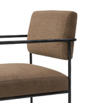 A simple yet timeless dining look, prime for the head of the table. Hammered iron frames a squared seat and bolster back upholstered in high-performance fabric. Free of PFAS, soft and easy to clean, Crypton® performance fabric is specially engineered for protection against stains, moisture and odor Amethyst Home provides interior design, new home construction design consulting, vintage area rugs, and lighting in the Tampa metro area.