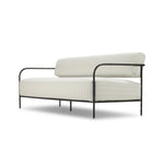 A slim take on a timeless silhouette. Hammered iron frames a squared seat and bolster back upholstered in striped, neutral fabric. Cover or store inside during inclement weather and when not in use.As enthusiasts of modern design at Amethyst, we love the nature inspired Fenn Outdoor Sofa-78" - Amalfi Natural. Amethyst Home provides interior design, new home construction design consulting, vintage area rugs, and lighting in the Park City metro area.
