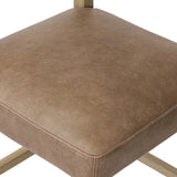 Featuring Ferris Palermo Cigar Bar + Counter Stool by Four Hands at Amethyst Home. Perfectly sized for the counter, black-finished parawood frames squared seating of high-performance fabric, with black top-grain leather backing. Performance fabrics are specially created to withstand spills, stains, high traffic and wear, ensuring long-term comfort and unmatched. Amethyst Home provides interior design, new home construction design consulting, vintage area rugs, and lighting in the Omaha metro area.