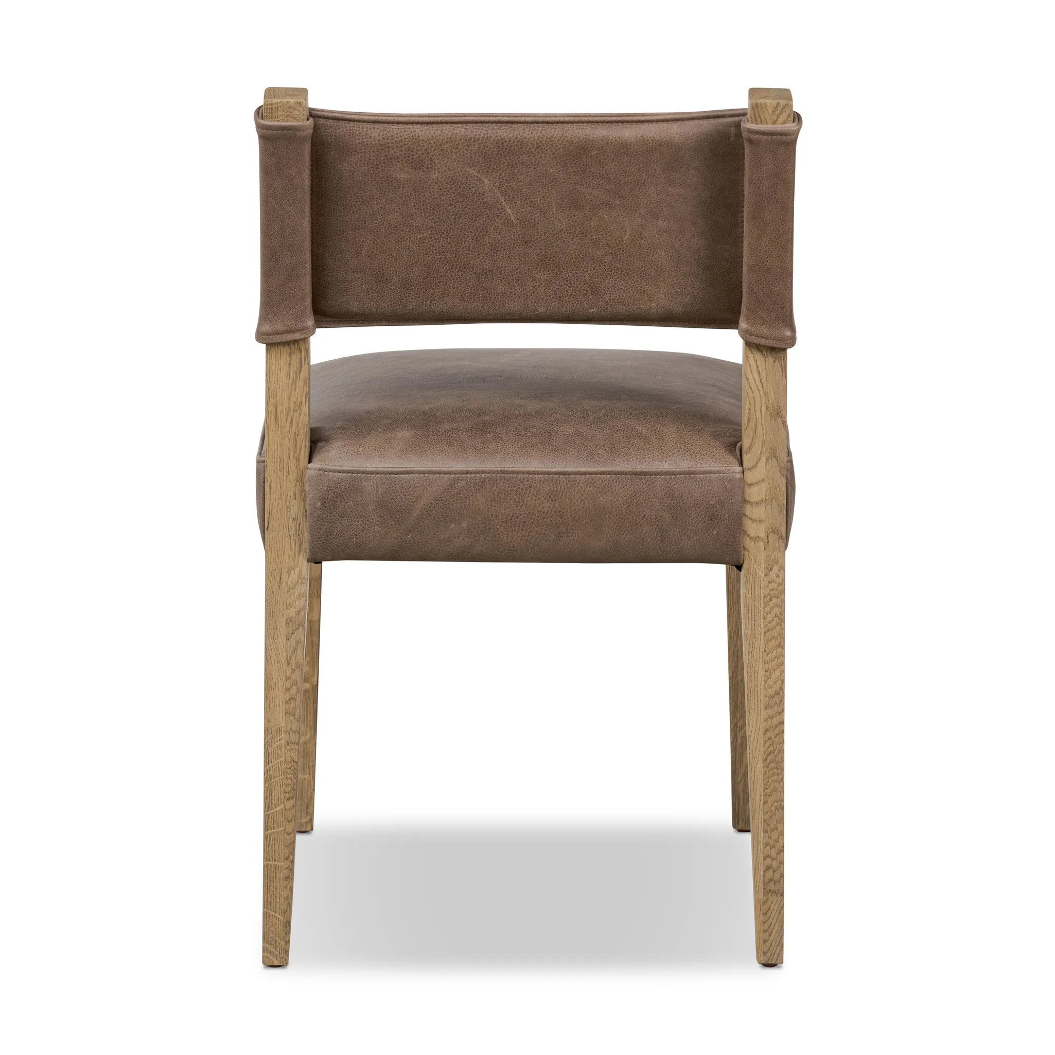 Featuring Ferris Palermo Cigar Dining Chair by Four Hands at Amethyst Home. Mixed materials at their finest. Brown parawood forms a slight, simple frame for squared seating of neutral performance-grade upholstery. Charcoal top-grain leather backing takes this modern-minded dining chair to the next level.Overall Dimensions: 20.00"w x 22.00"d x 32.00"hWeight . Amethyst Home provides interior design, new home construction design consulting, vintage area rugs, and lighting in the Calabasas metro area.
