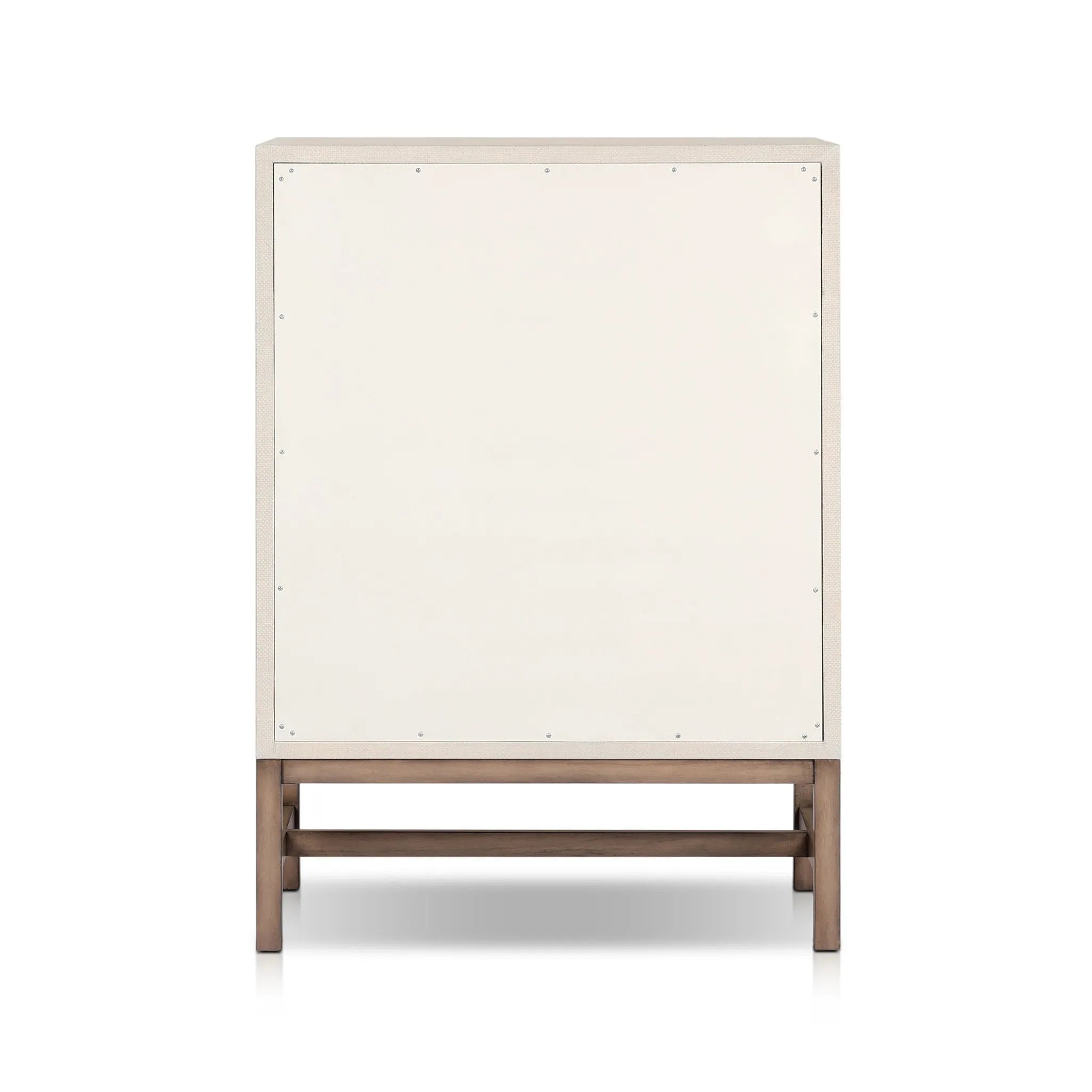Four Hands Fiona Tall Dresser, Ivory Painted Raffia