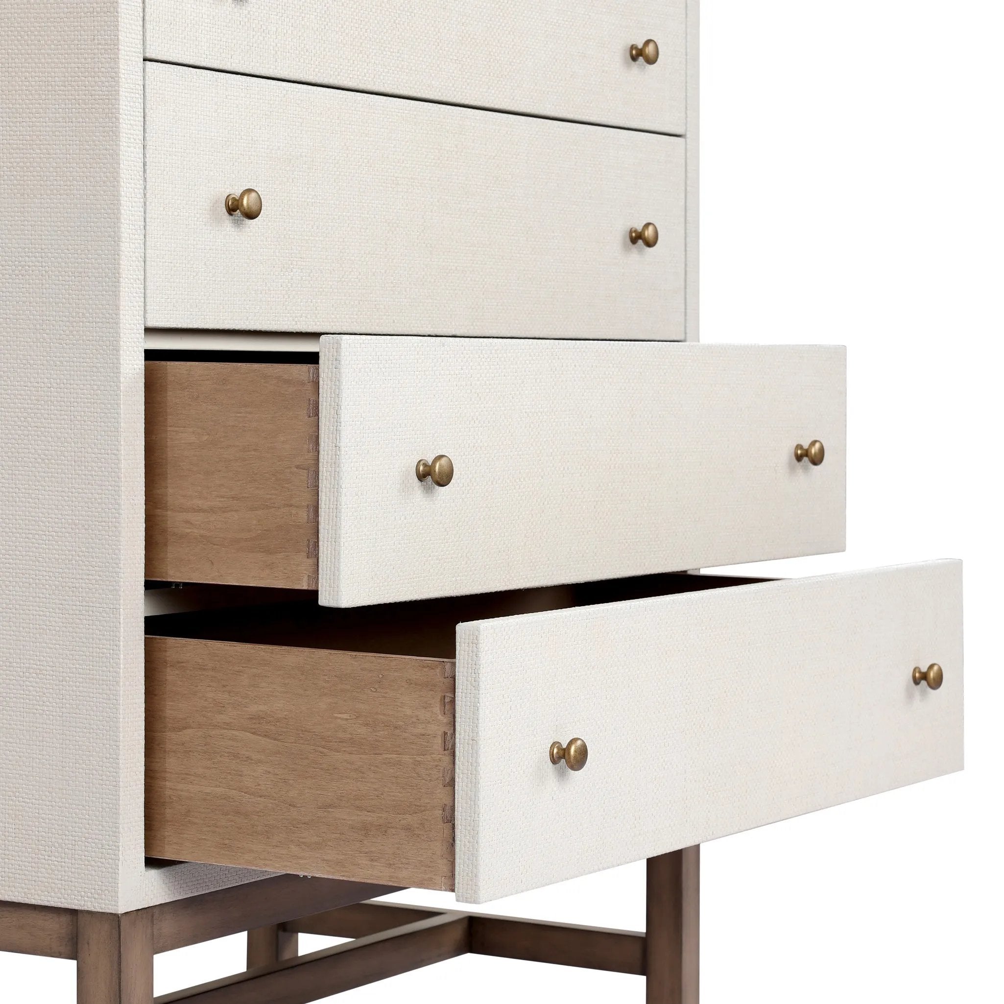 Four Hands Fiona Tall Dresser, Ivory Painted Raffia Four Hands Fiona Tall Dresser, Ivory Painted Raffia