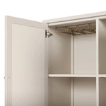 Featuring Fiona Russet Mahogany Bar Cabinet by Four Hands at Amethyst Home. Overall Dimensions: 40.00"w x 18.00"d x 52.00"hWeight : 157.63 lbsMaterials: Solid Mahogany, Iron, Sugar Palm. Amethyst Home provides interior design, new home construction design consulting, vintage area rugs, and lighting in the Newport Beach metro area.