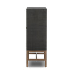 Featuring Fiona Russet Mahogany Bar Cabinet by Four Hands at Amethyst Home. Woven black raffia places a texture-driven twist on cabinetry. Simple hardware finished in an antique brass, all supported by an open, airy base of solid mahogany.Overall Dimensions: 40.00"w x 18.00"d x 52.00"hWeight : 157.63 lbsMaterials: Solid Mahogany, Iron, Sugar Palm. Amethyst Home provides interior design, new home construction design consulting, vintage area rugs, and lighting in the Scottsdale metro area.