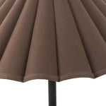 Textures and deep hues unite for this floor lamp's beautiful glow. The scalloped shade features a dark canvas exterior covering an antiqued brass interior, and wrought iron pull chains adjust each lightbulb in Baroque-era form Amethyst Home provides interior design, new home construction design consulting, vintage area rugs, and lighting in the Portland metro area.