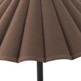 Textures and deep hues unite for this floor lamp's beautiful glow. The scalloped shade features a dark canvas exterior covering an antiqued brass interior, and wrought iron pull chains adjust each lightbulb in Baroque-era form Amethyst Home provides interior design, new home construction design consulting, vintage area rugs, and lighting in the Portland metro area.