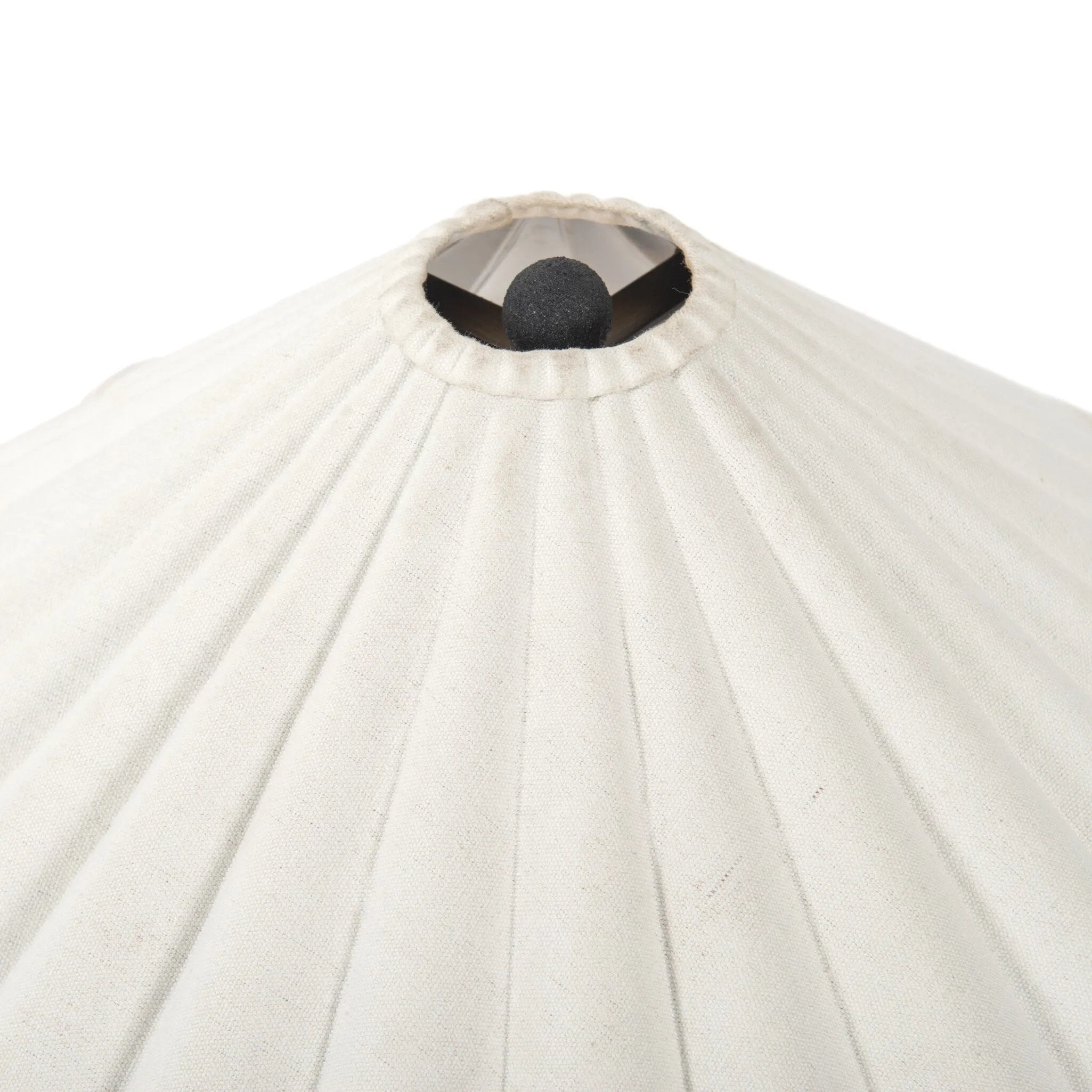 Textures and contrasting hues unite for this table lamp's beautiful glow. The overscale scalloped shade features a creamy white canvas exterior covering an antiqued brass interior, and wrought iron pull chains adjust each lightbulb in Baroque-era form Amethyst Home provides interior design, new home construction design consulting, vintage area rugs, and lighting in the Monterey metro area.