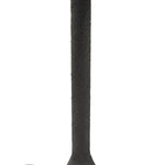 Textures and deep hues unite for this table lamp's beautiful glow. The overscale scalloped shade features a dark canvas exterior covering an antiqued brass interior, and wrought iron pull chains adjust each lightbulb in Baroque-era form Amethyst Home provides interior design, new home construction design consulting, vintage area rugs, and lighting in the Calabasas metro area.