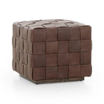 Featuring Flores Lorento Cigar Ottoman by Four Hands at Amethyst Home. Soft, specialized top-grain leather is hand-woven, crafting a look of a treasured vintage find. Use as bonus seating or style with a tray for an extra surface.Overall Dimensions: 19.50"w x 19.50"d x 17.00"hWeight : 31.31 lbsMaterials: Top Grain Leather, Solid Oak, 100% Polyester. Amethyst Home provides interior design, new home construction design consulting, vintage area rugs, and lighting in the Los Angeles metro area.